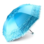  Lace Princesa dobrável Chuva e Anti-UV Folding Parasol Umbrella