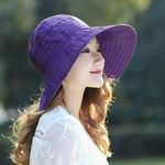 Ladies Folding Sun Bloco Beach Sun Hat Moda Hat Proteção UV