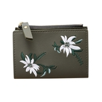 Ladies Mini Folding flor bolsa bordada Titular Carteira Zipper Gostar