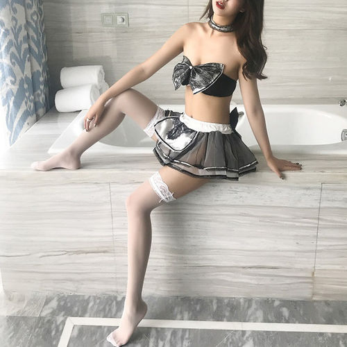 Ladies Sexy Maid Estilo Underwear Conjunto de Papéis Lace Jogar Bra Skirt Suit