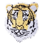 Lado Duplo Bordado Tigre Costurar Em Lantejoulas Remendo Tecido Applique Artesanato