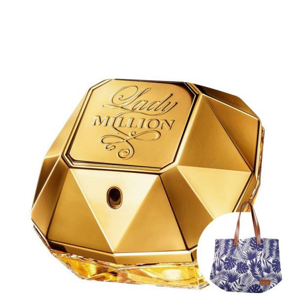 Lady Million Paco Rabanne Eau de Parfum - Perfume Feminino 50ml+Bolsa Estampada Beleza na Web