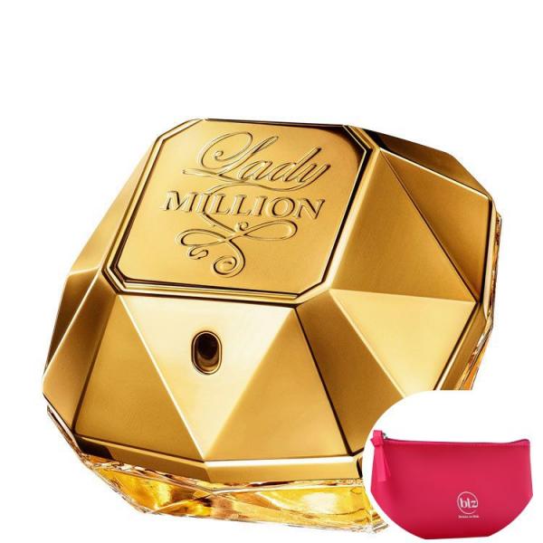 Lady Million Paco Rabanne Eau de Parfum - Perfume Feminino 80ml+Beleza na Web Pink - Nécessaire