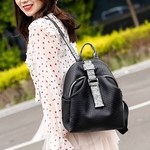 Lady Moda PU Leather Blet Backpack High Capacity impermeável ombro Travel Bag