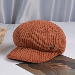 Lady Autumn Winter Beret Fashion British Style Solid Color All Match Casual Hat