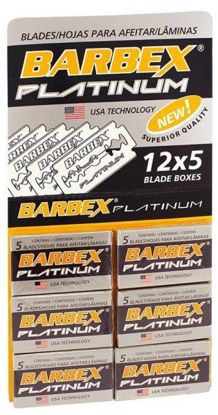 Lâmina de Barbeador para Barbear Barbex Platinum Cartela com 60 Lâminas