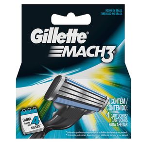 Lâmina de Barbear Gillette Mach3 Regular (4 Unidades) 4un