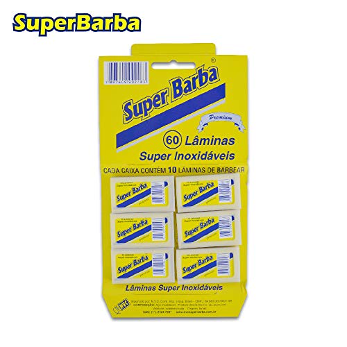 Lâmina Inox Barbear 60 Peças - Super Barba