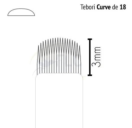 Lâmina Tebori 18 Pontas U - Curve - Flox C/Anvisa - Kit C/5