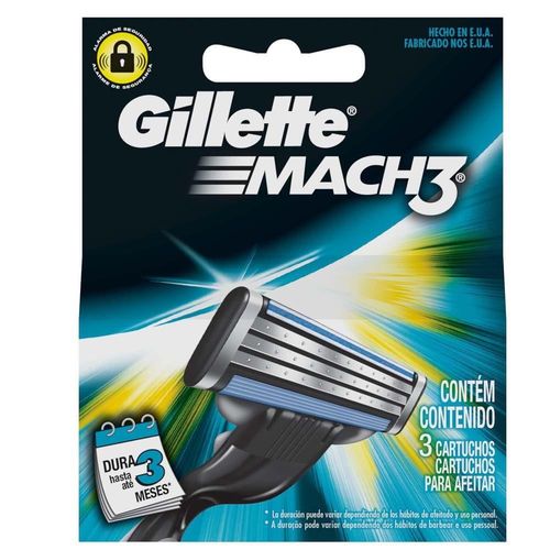 Lâminas de Barbear Mach3 3 Un Gillette