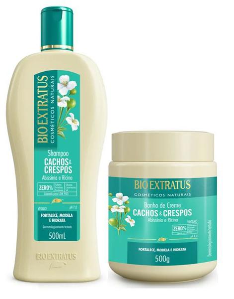 Lançamento Cachos e Crespos Shampoo 500ml + Máscara 500g - Bio Extratus