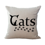 Lance White Cat fronha poliéster preto macio e confortável Caixa Cushion