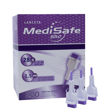 Lancetas Medisafe Solo 28G ¿ 200 Unidades