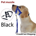 LAR Preto Pet Dog ajustável Focinho tecido de nylon macio e confortável Sem Casca Mordida Chew Tamanho: Black L