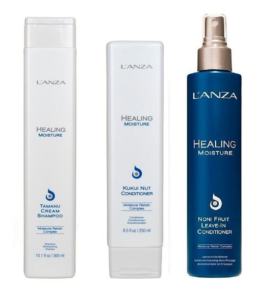 Lanza Healing Moisture Kit Shampoo com Condicionador e Leave-in