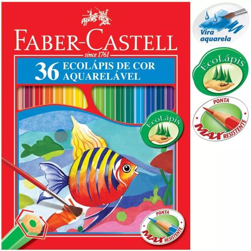 Lápis Cor 36 Cores Aquarela 120236g - Faber Castell