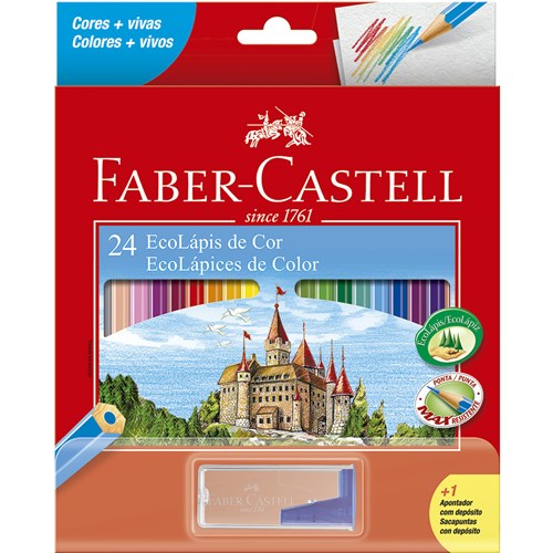 Lápis de Cor 24 Cores + Apontador - FABER CASTELL