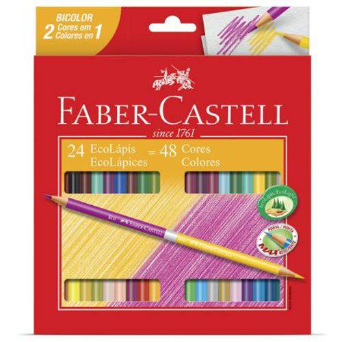 Lápis de Cor 24 Cores - Bicolor - 120624 - Faber-Castell