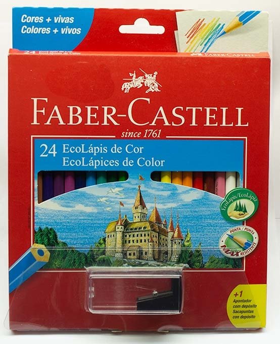 Lapis de Cor 24 Cores com Apontador (Faber Castell)