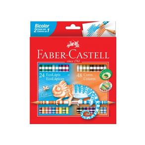Lápis de Cor 48 Cores Bicolor Faber-Castell Redondo