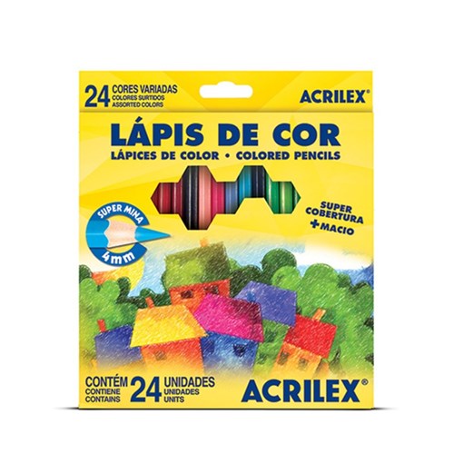 Lápis de Cor Acrilex 24 Cores
