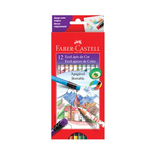 Lápis de Cor Apagável Faber Castell 12 Cores