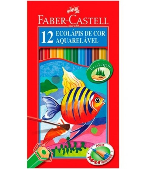 Lápis de Cor Aquarelável 12 Cores Faber Castell