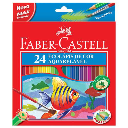 Lápis de Cor Aquarelável 24 Cores - Faber Castell