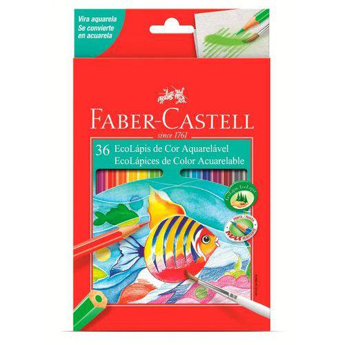 Lápis de Cor Aquarelável Ecolápis 36 Cores Faber Castell