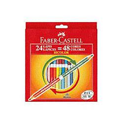 Lápis de Cor Bicolor 24 Lápis - 48 Cores - Faber-Castell