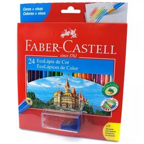 Lapis de Cor Faber-Castell 24 Cores + 1 Apontador 120124+1Apt