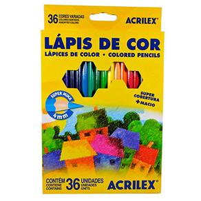 Lápis de Cor Hexagonal Acrilex 36 Cores