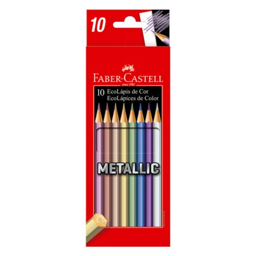 Lápis de Cor Metallic 10 Cores Faber-castell