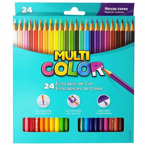 Lápis de Cor Multicolor Super 24 Cores Faber-castell