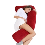 LAR 130 * 55 cm L-Forma Travesseiro de Maternidade Mulheres Dormindo Almofada de Veludo Macio Gravidez Suporte de Barriga de Cintura