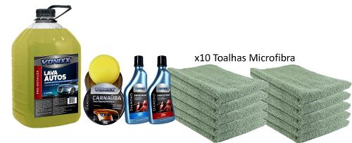 Lava Auto Shampoo Cera Higi e Hidracouro 10toalha Microfibra - Vonixx
