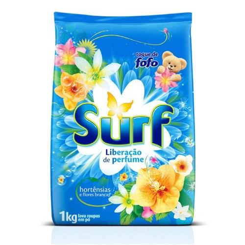 Lava Roupa em Pó Surf Hortênsias e Flores Brancas 1Kilo