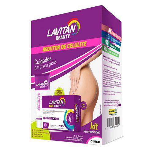 Lavitan Beauty Kit Promocional Creme Redutor de Celulite + Rejuvenescedor 60caps