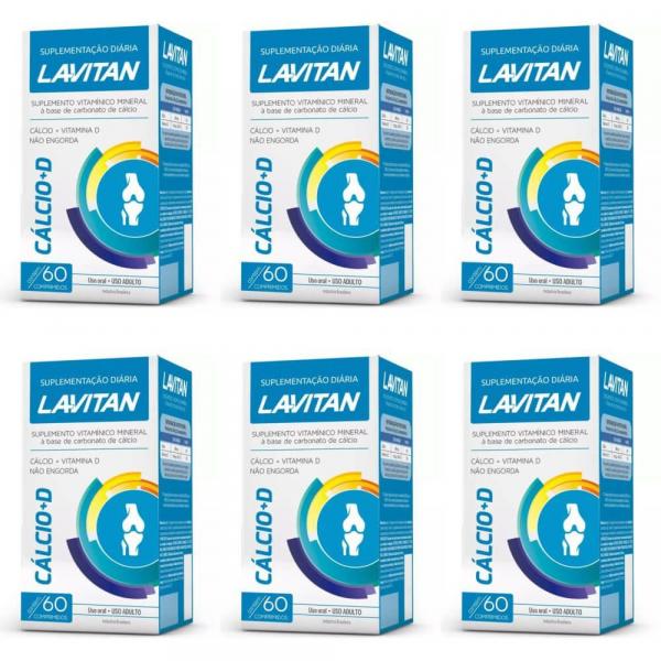 Lavitan Calcio + D Suplemento Vitamínico C/60 (Kit C/06)