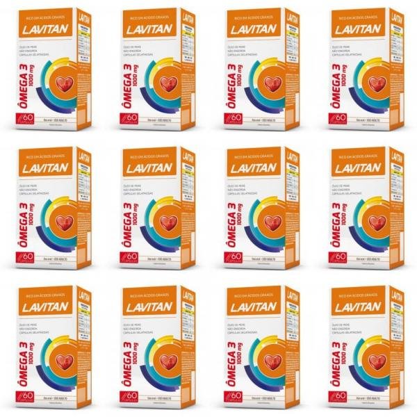 Lavitan Omega 3 Suplemento Vitamínico C/60 (Kit C/12)