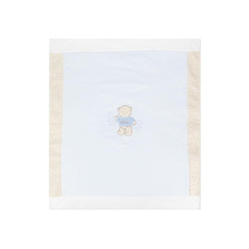 Le Bebé Enfant Manta com Logo Bordado - Azul