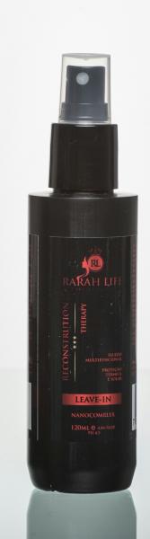 Leave in Reconstrution Rarah Life 120ml Spray oil free com proteção térmica e solar para todos os tipos de cabelo