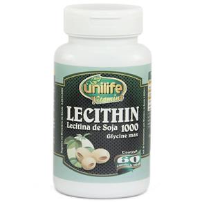 Lecithin 1200mg Lecitina de Soja - Unilife - Sem Sabor - 60 Cápsulas