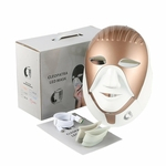 LED de luz colorida para o cuidado da pele Máscara Máscara Facial Terapia de fótons com pescoço