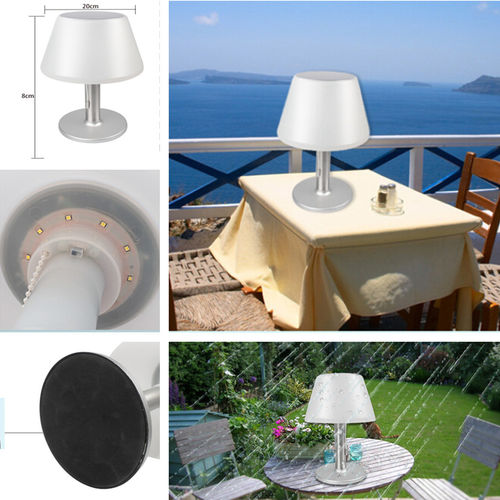 LED impermeável aço inoxidável Solar Desk Lamp Table Lamp Basic for Bedroom Outdoor