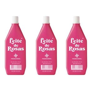 Leite de Rosas Desodorante 310ml - Kit com 03
