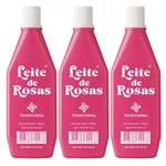 Leite De Rosas Desodorante Tradicional Para Pele Ajuda A Secar Cravos E Espinhas 3x170ml