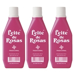 Leite de rosas desodorante tradicional para pele ajuda a secar cravos e espinhas 3x60ml