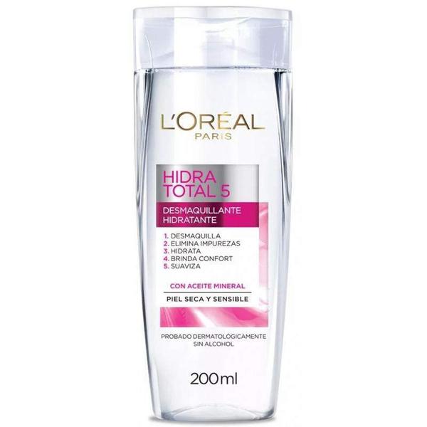Leite Demaquilante LOréal Hidra Total 5 com Óleo Mineral 200mL - Loréal
