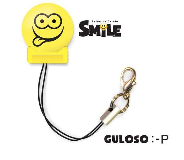 Leitor de Cartão Smile - Guloso - Cor Amarelo - COMTAC - 9206